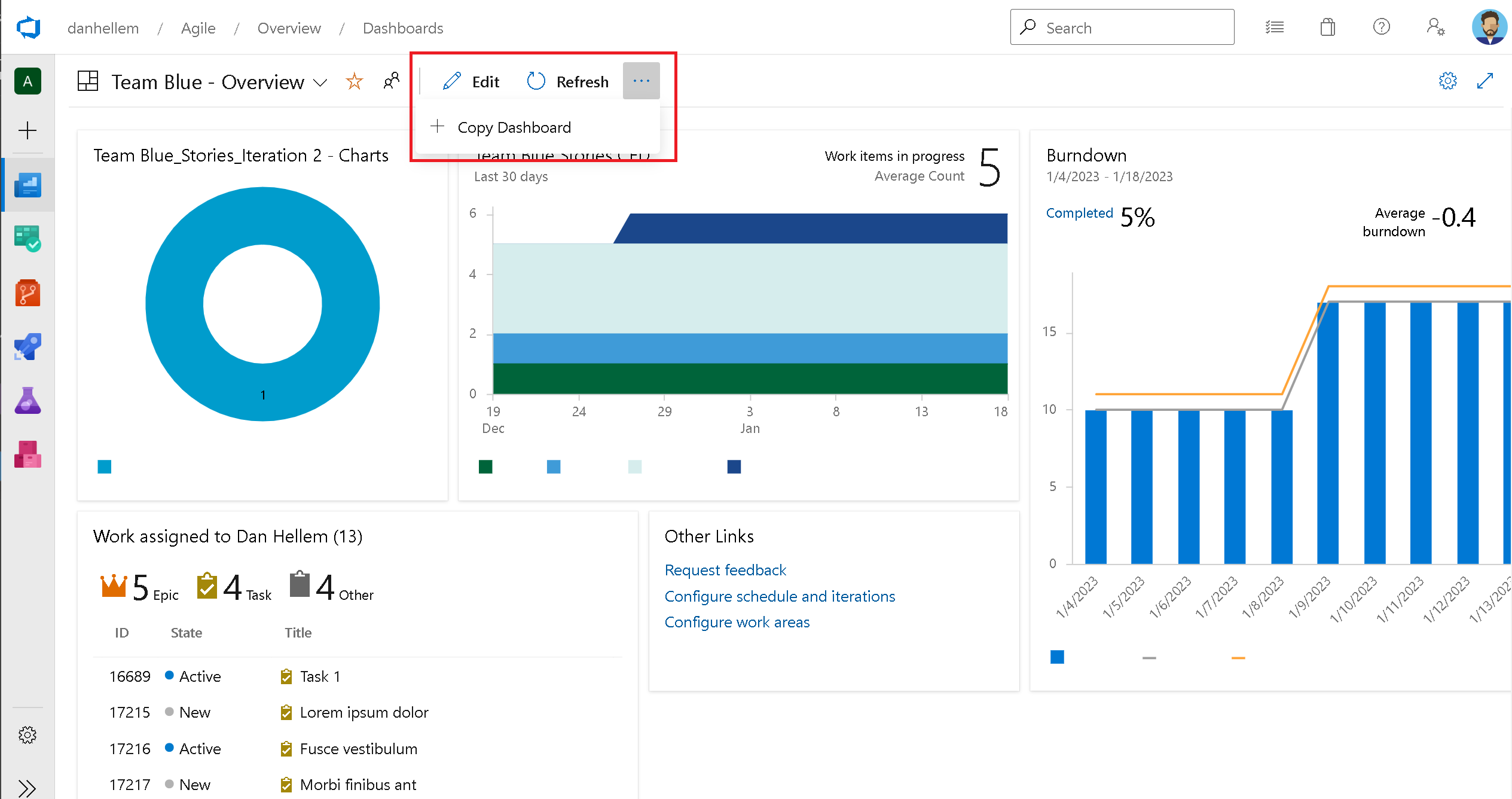 Immagine con copia dashboard