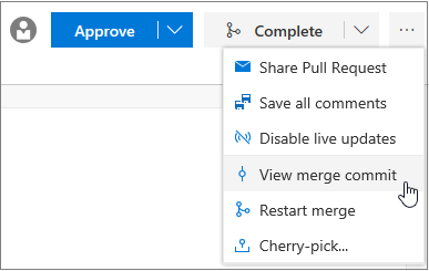 Visualizzazione del commit di merge della richiesta pull