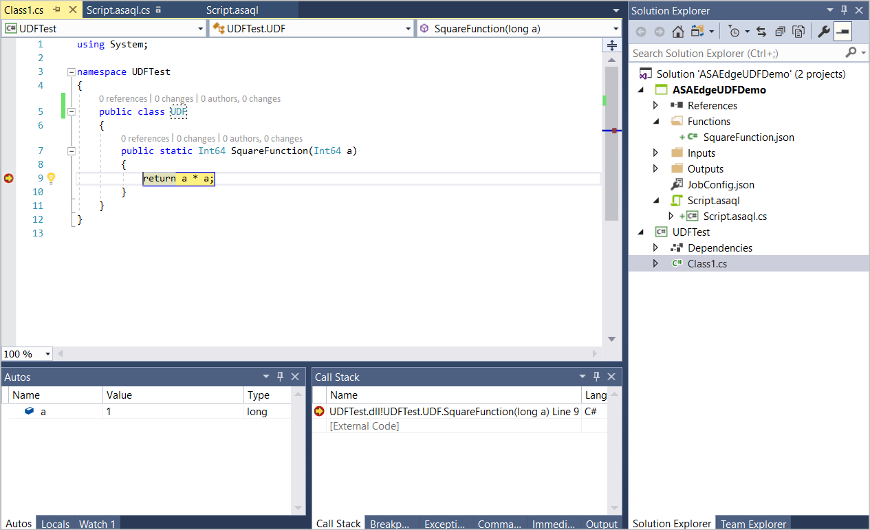 Visualizzare i risultati di debug della funzione di Analisi di flusso definita dall'utente