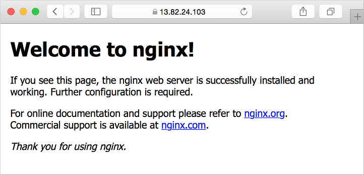 Visualizzare il sito protetto NGINX in esecuzione