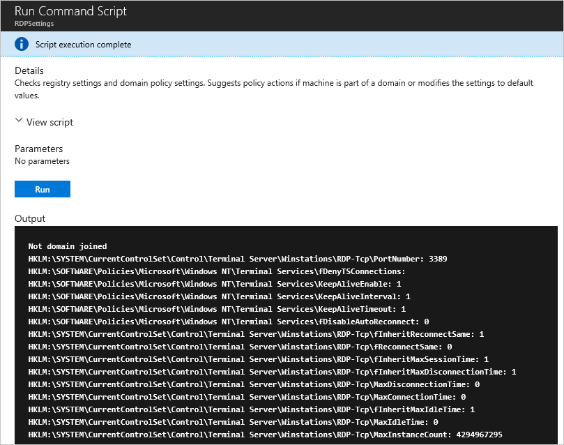 Eseguire l'output dello script di comando