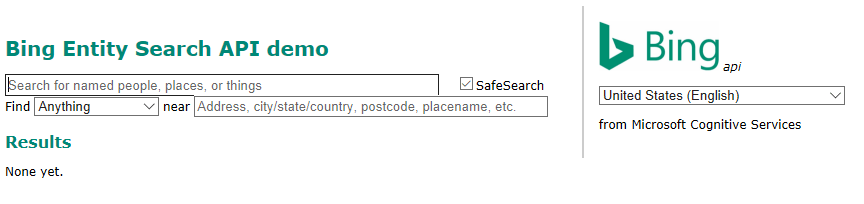 [Bing Entity Search form]