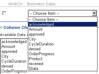 Immagine che mostra come creare una nuova query selezionando un elemento dati aziendale dall'elenco Dati business.