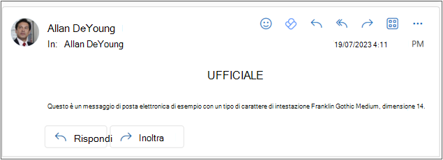 Contrassegnare l'oggetto visivo dell'etichetta con testo in grassetto.