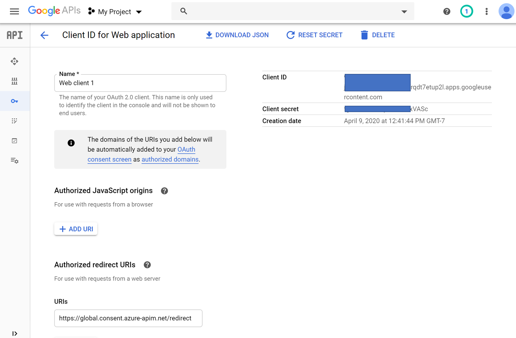 Google OAuth Client