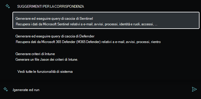 Screenshot che mostra la richiesta suggerita per Microsoft Sentinel query di ricerca.