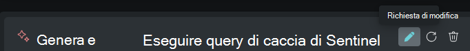 Screenshot che mostra le opzioni di richiesta per la modifica, la rieeseguita e l'eliminazione.