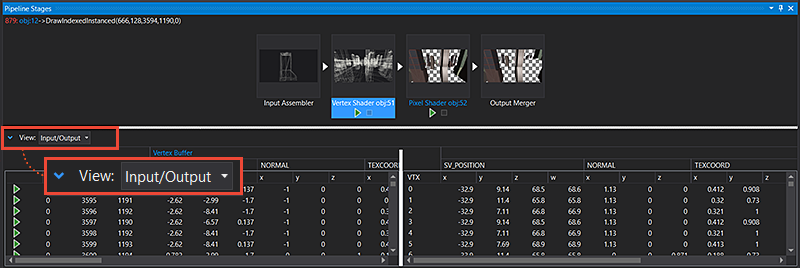 Input/Output per shader.