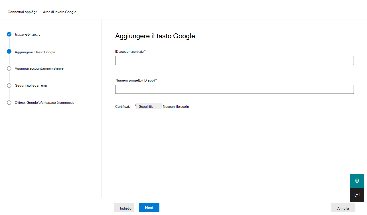 Configurazione dell'area di lavoro di Google in Defender for Cloud Apps.