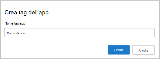 creare un tag app personalizzato.