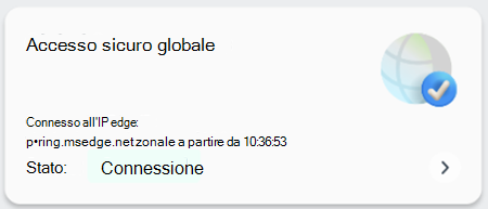 Screenshot che mostra lo stato di Accesso protetto globale.