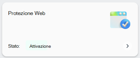 Screenshot di un riquadro che mostra se la protezione Web è abilitata in un dispositivo.