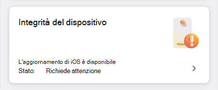 Screenshot del riquadro dell'integrità del dispositivo.