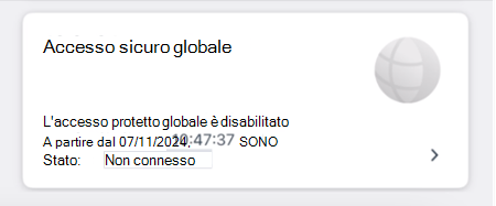 Screenshot del riquadro Accesso sicuro globale.