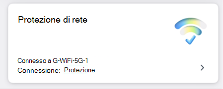 Screenshot del riquadro protezione rete.