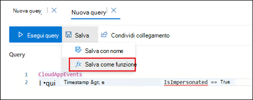 Salva come funzione