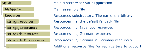 Figura che illustra la directory principale per l'applicazione.