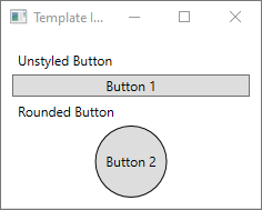 Finestra WPF con un pulsante circolare del modello