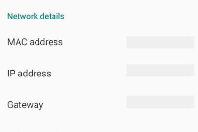 schermata di stato di Android con indirizzo IP.