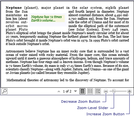 Zoom del contenuto di FlowDocumentReader