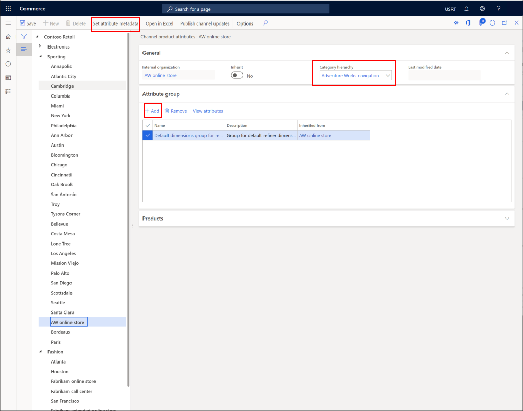 Example channel configuration.