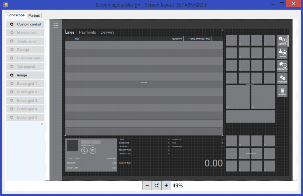 Layout nello strumento di progettazione con un clic.