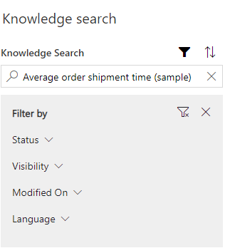 Filtrare gli articoli della Knowledge Base