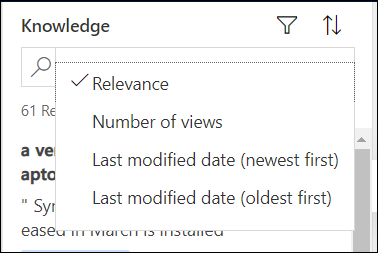 Ordina l'articolo della Knowledge Base