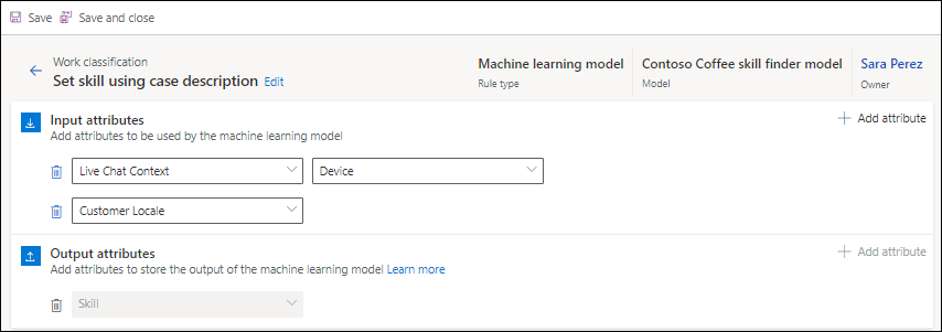 Tipo di regola dell'apprendimento automatico.