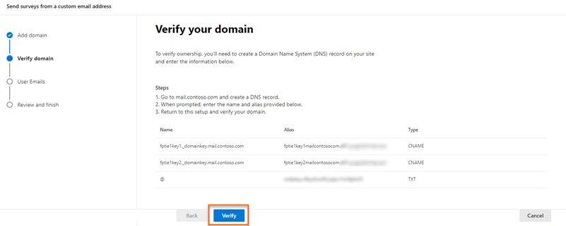 Verifica i record DNS.