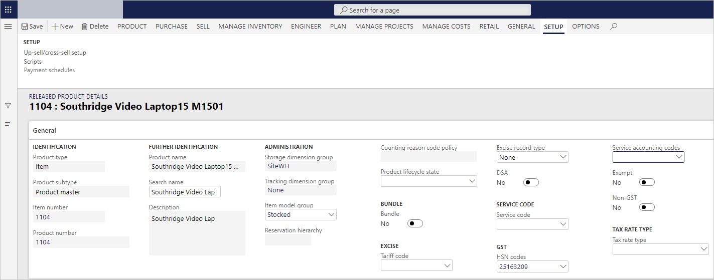 Assign HSN codes and SACs to products.