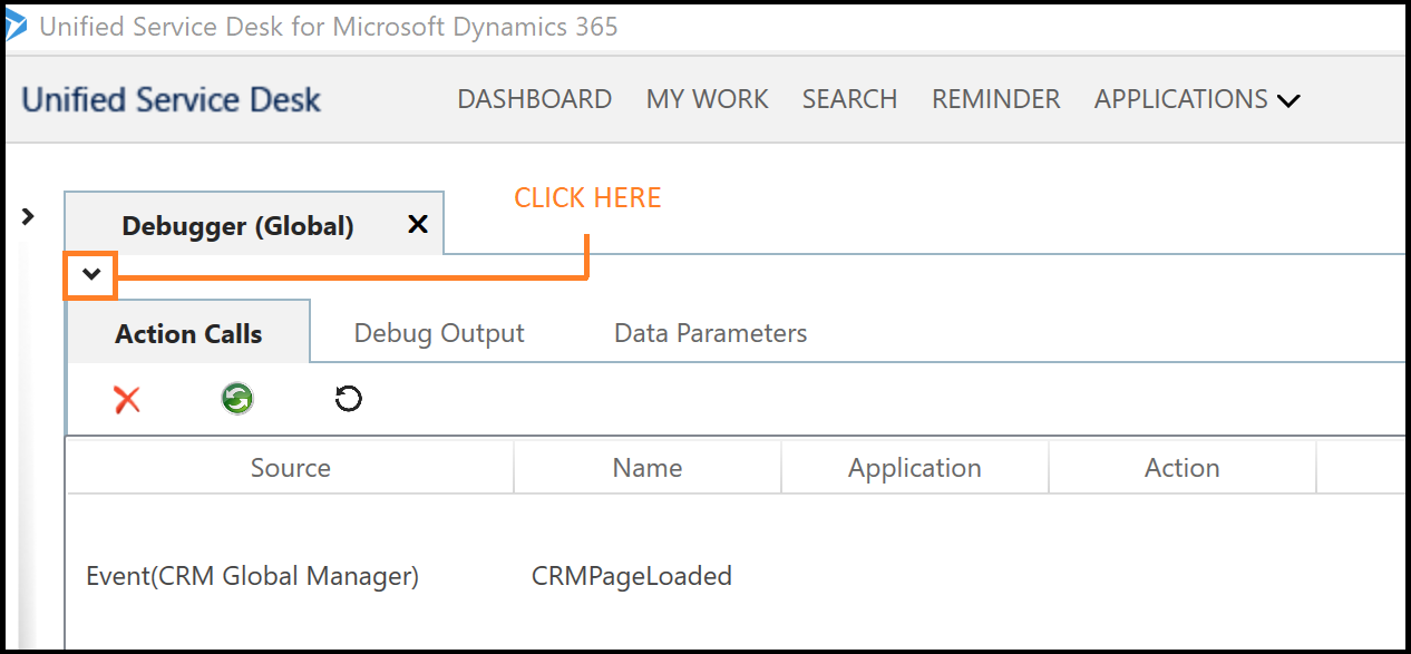 Expanded testing area in debugger.