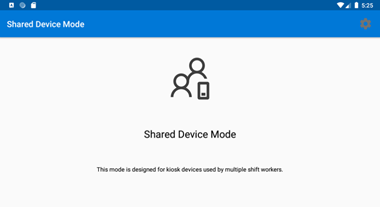 Screenshot dell’app Microsoft Authenticator che mostra la modalità dispositivo condiviso abilitata.