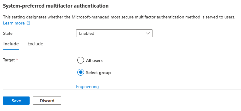 Screenshot di come abilitare le impostazioni di Microsoft Authenticator per la modalità di autenticazione push.