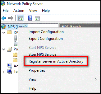 Registrare il server NPS in Active Directory