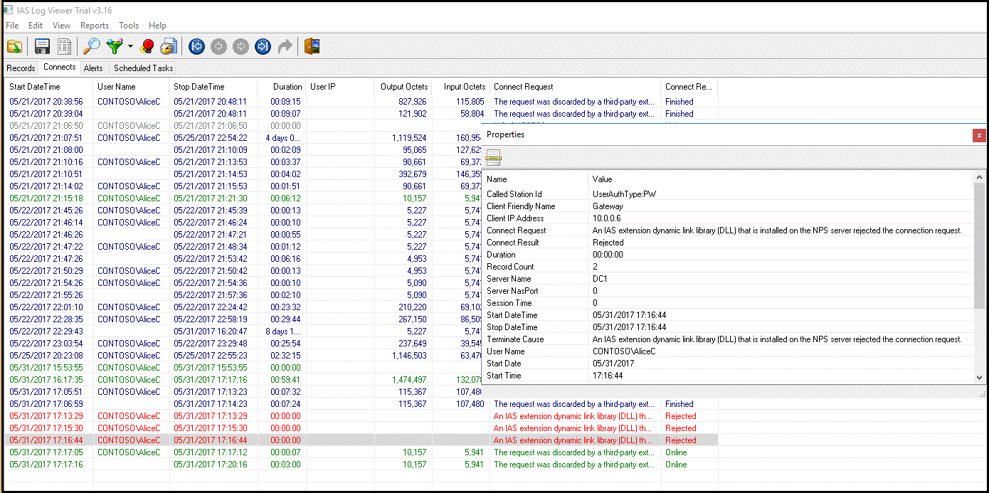 Parser IAS dell'app shareware di esempio