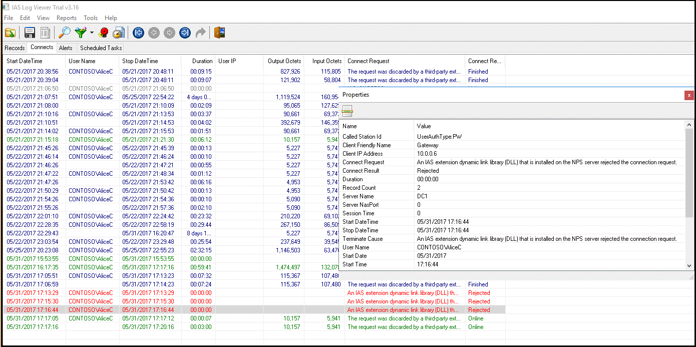 Parser IAS dell'app shareware di esempio