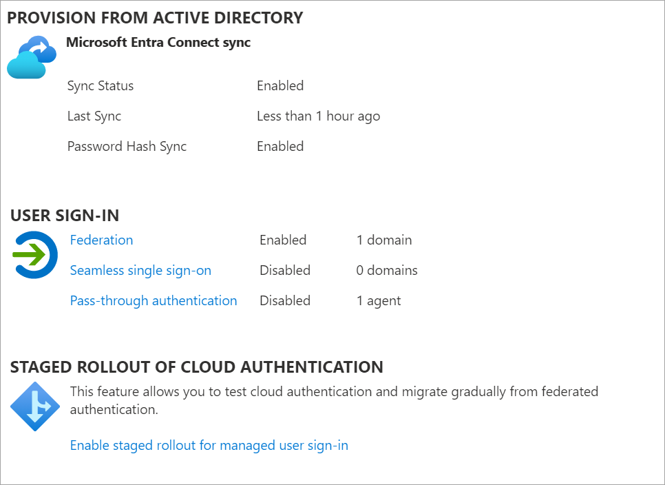 Verificare le impostazioni correnti di Microsoft Entra Connect