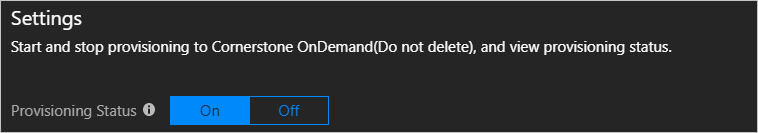 Stato del provisioning di Cornerstone OnDemand