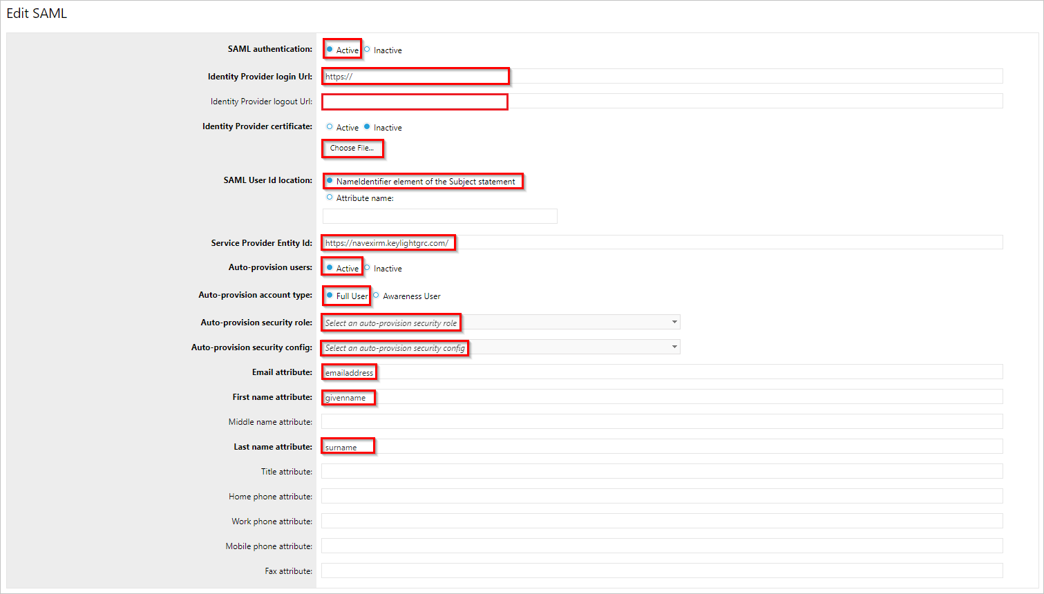 Configurare Single Sign-On