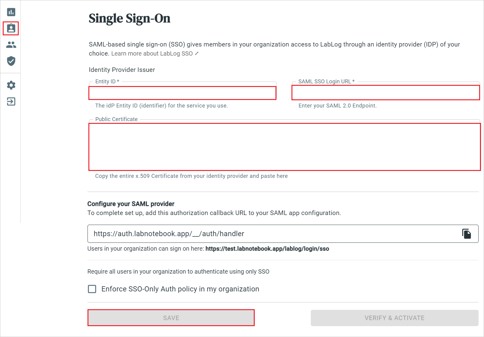 LabLog Configuration