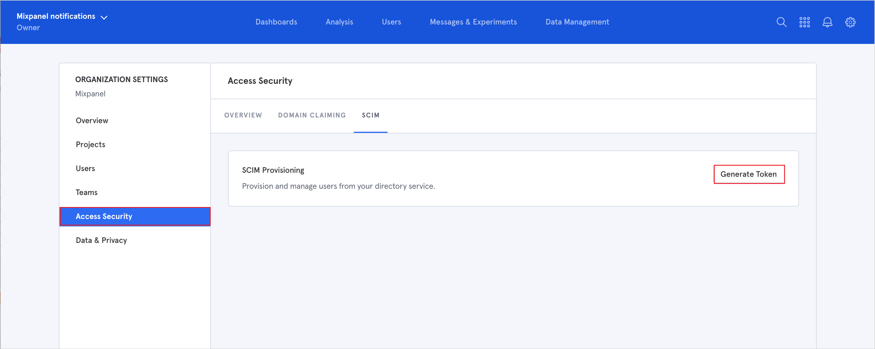 Token Mixpanel