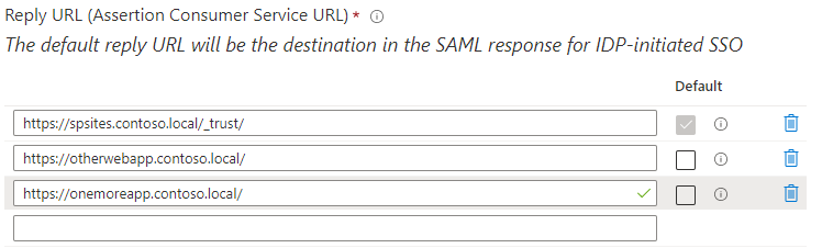 Specificare applicazioni Web aggiuntive