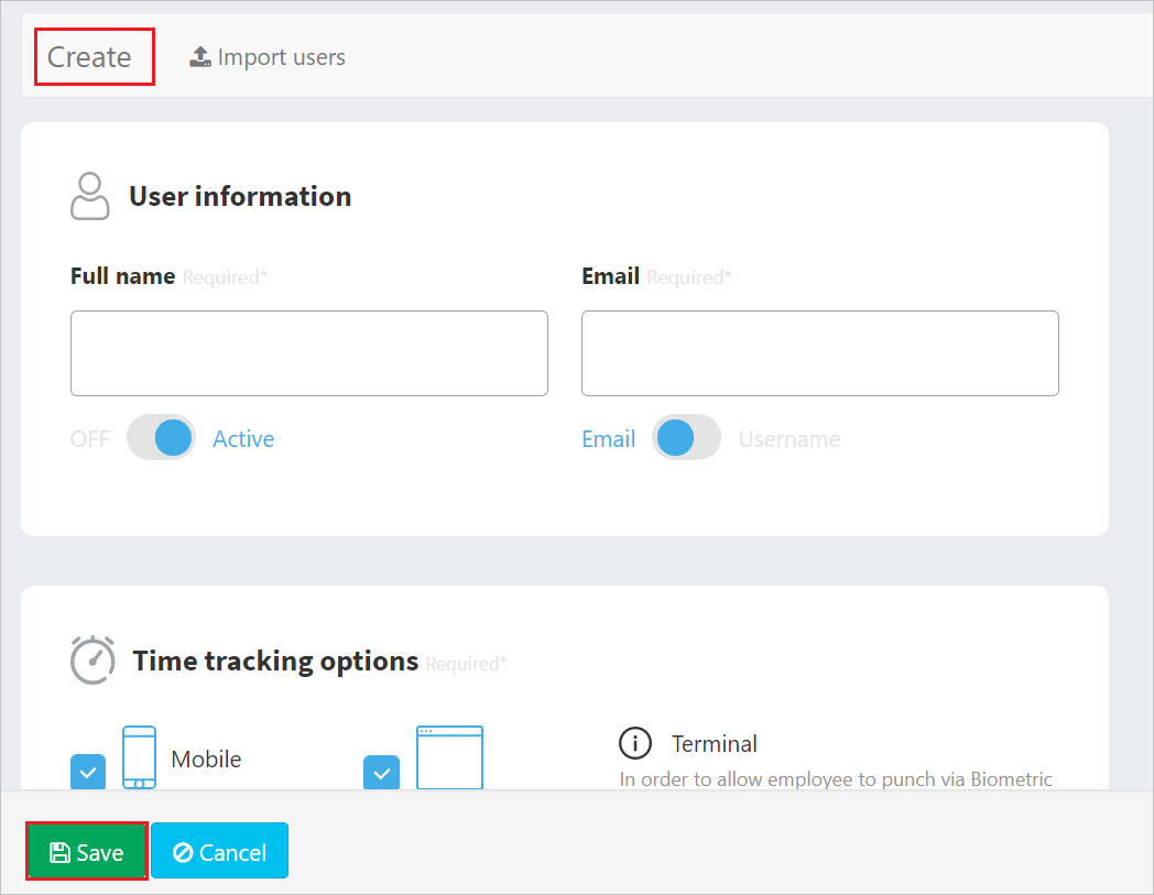 Creare l'utente di test 2