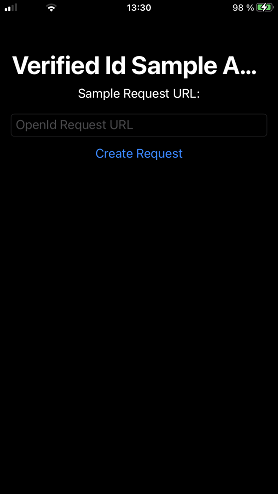 Screenshot di Create Request on iOS (Crea richiesta in iOS).