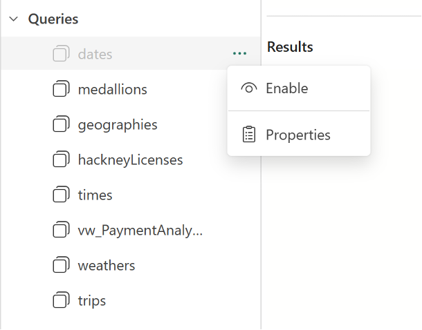 Screenshot dell'opzione di abilitazione della query di mutazione visualizzata in Esplora schema.