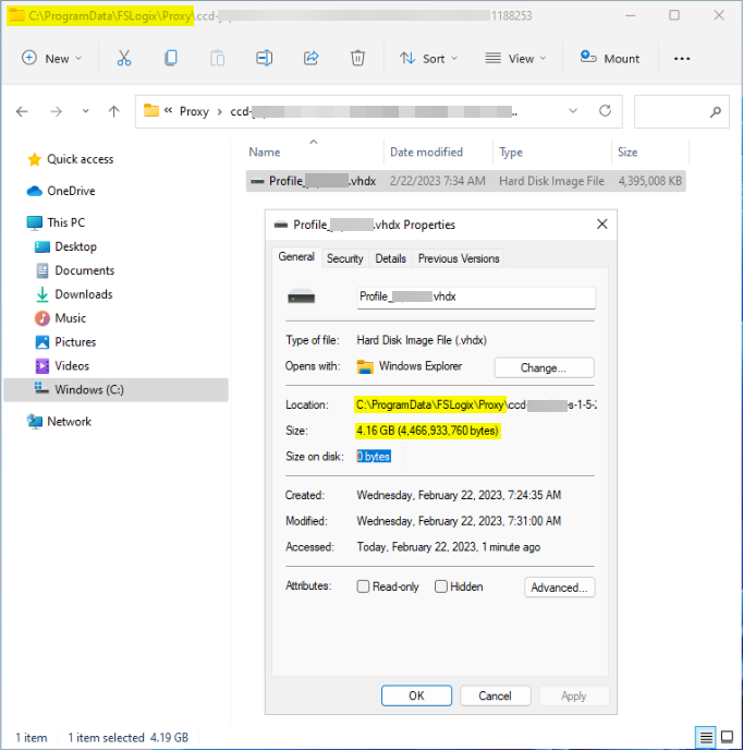 Figura 3: File proxy della cache cloud