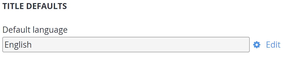 Title Defaults - Default Language
