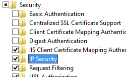 Screenshot che mostra I P Security selezionato per Windows 8.