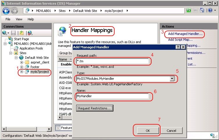 Aggiunta di un gestore IIS7 Aggiunta di un gestore IIS7